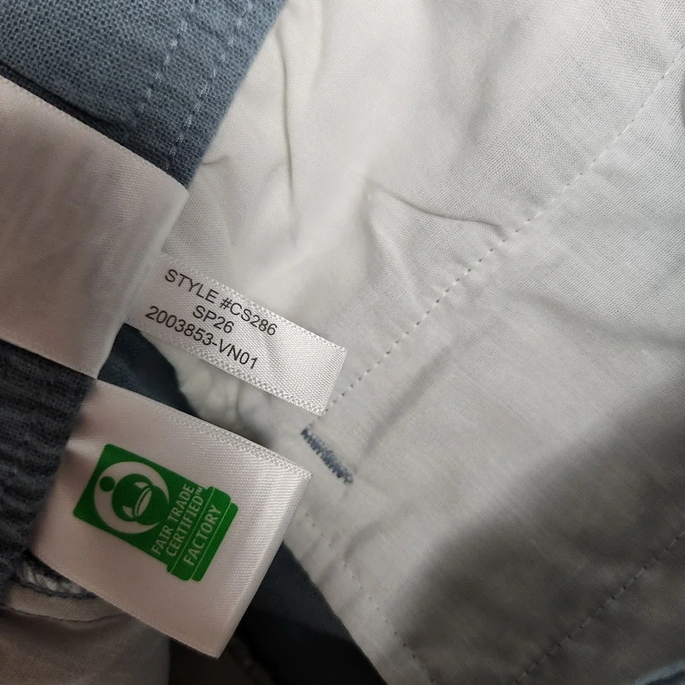 J Crew Linen Blend Drawstring Pants Men L 34x30 Sky Blue Elastic Waist Vacation